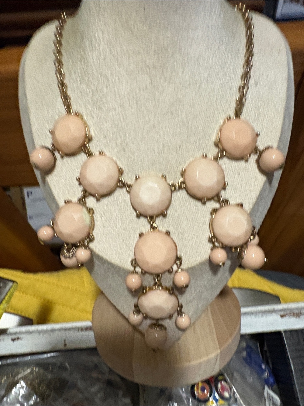 Etcetera Peach Bubble Bib Necklace